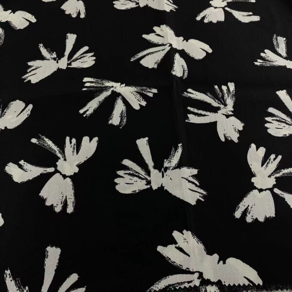 100% Cotton Black & White Butterfly Poplin Fabric — Kids & Women Apparel