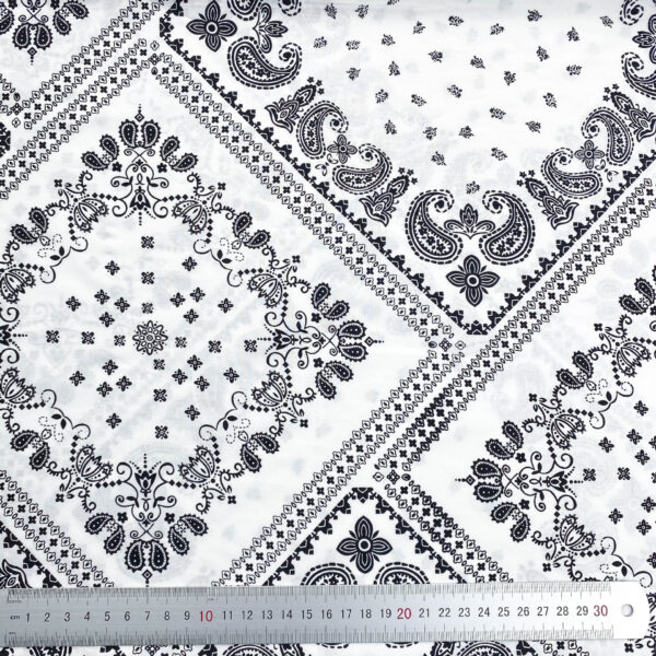 Vintage Paisley Cotton Poplin Fabric — Ethnic Style Bandana Material