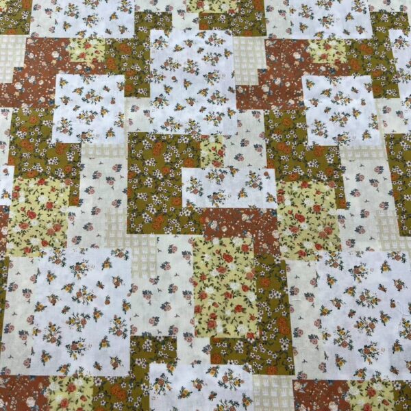 Korean INS Patchwork Floral Cotton Fabric — Soft Digital Print for Women & Kids