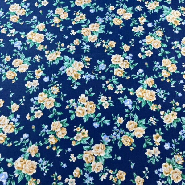 Cotton Poplin Countryside Floral Print Fabric — 100% Cotton for Shirts, Bags & DIY Sewing