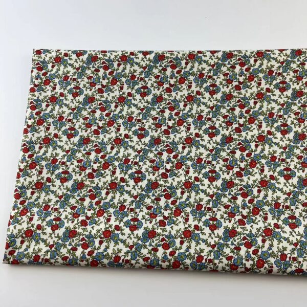 Cotton Poplin Printed Fabric – Small Floral Pastoral Style for Dresses, Kidswear & Homewear