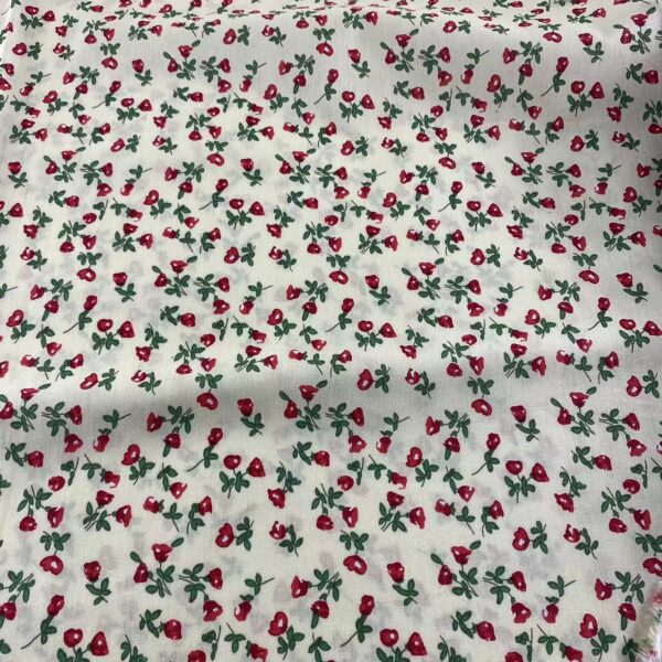 Small Floral Printed Cotton Poplin Fabric — Lightweight Summer Dress & Anti-Mosquito Pants Material