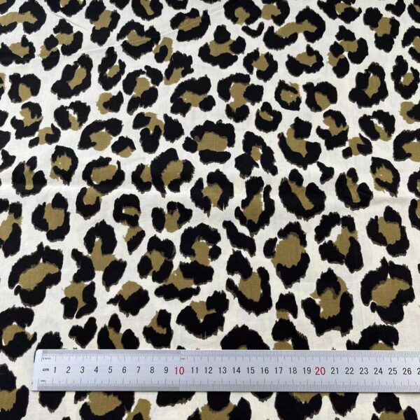 100% Cotton Leopard Print Poplin Fabric — DIY Shirt and Bag Material