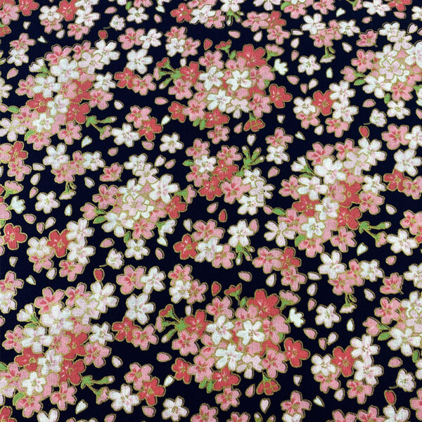 Japanese Gold-Printed Cotton Fabric – 100% Cotton Kimono & DIY Crafts