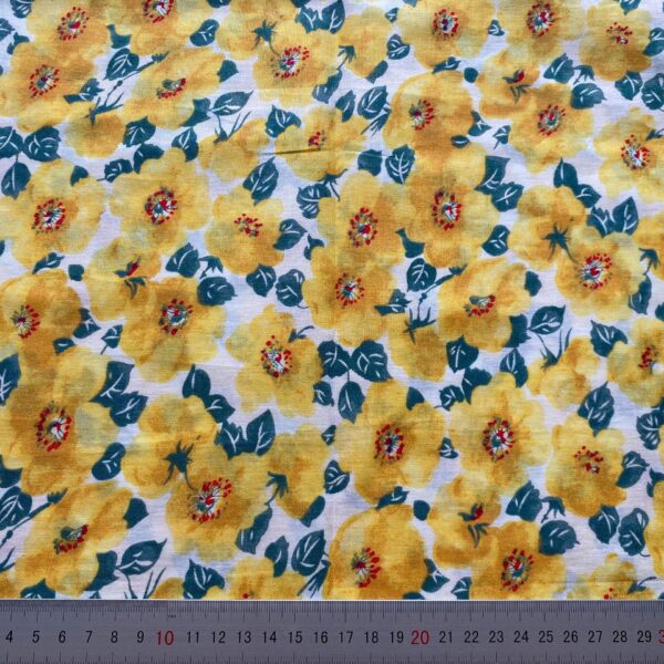 Poplin Cotton Printed Fabric – Lightweight Floral Cloth for Summer Dresses