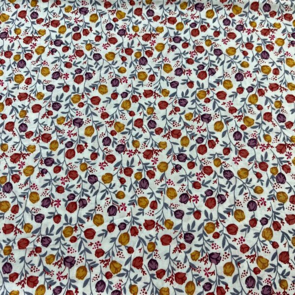40s Cotton Poplin Printed Fabric – Country Small Floral Fabric for Shirt, Bag & DIY Sewing