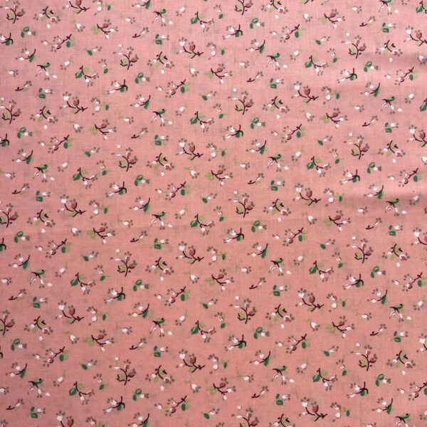 40s Cotton Poplin Reactive Print Fabric – Pastoral Small Floral Pattern for Shirts & DIY Sewing