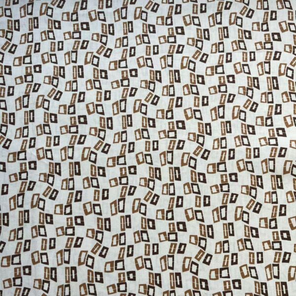 40s Cotton Poplin Reactive Print Fabric – Small Geometric Squares Pattern for Shirts & DIY Sewing