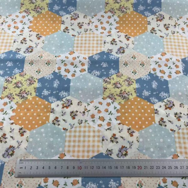 Digital Printed Cotton Fabric – Korean INS Patchwork Plaid Floral Design for Women’s & Children’s Apparel