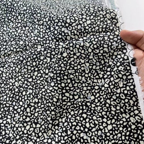 40s Cotton Poplin Printed Fabric – Mini Leopard Print for Shirts & DIY Crafts