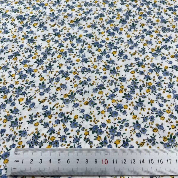 40s Cotton Poplin Fabric – Fresh Floral Print for Summer DIY Sewing