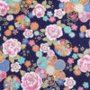 100% Cotton Metallic Floral Fabric — Ethnic Peony Print for Home & Fashion