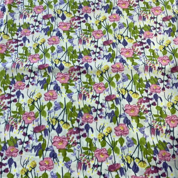 Korean Style Cotton Poplin Floral Printed Fabric – Summer Dress Material