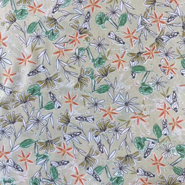 60s Cotton Floral Print Fabric – Lightweight Summer Dress Material