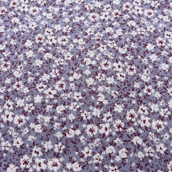 100% Cotton Reactive Printed Poplin Fabric — Pastoral Floral Pattern for Summer Dresses & Crafts