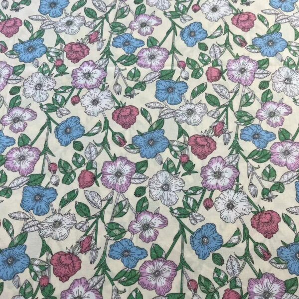 100% Cotton Reactive Printed Summer Floral Fabric — DIY Shirt & Dress Material