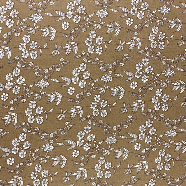 100% Cotton Floral Print Fabric — Chinese Style Cotton Linen Look