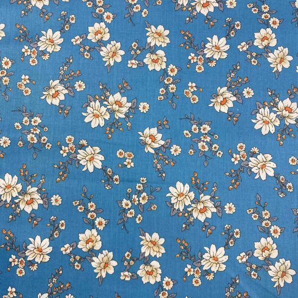 100% Cotton Printed Poplin Fabric – Country Floral Dress Material