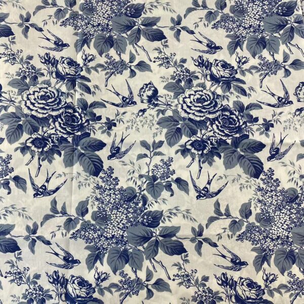 主图-07 100% Cotton Poplin Reactive Printed Fabric — Black & White Ink Wash Style