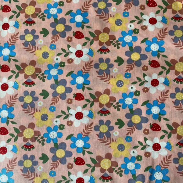 100% Cotton Printed Poplin Fabric — Small Floral Shirt & Dress Material