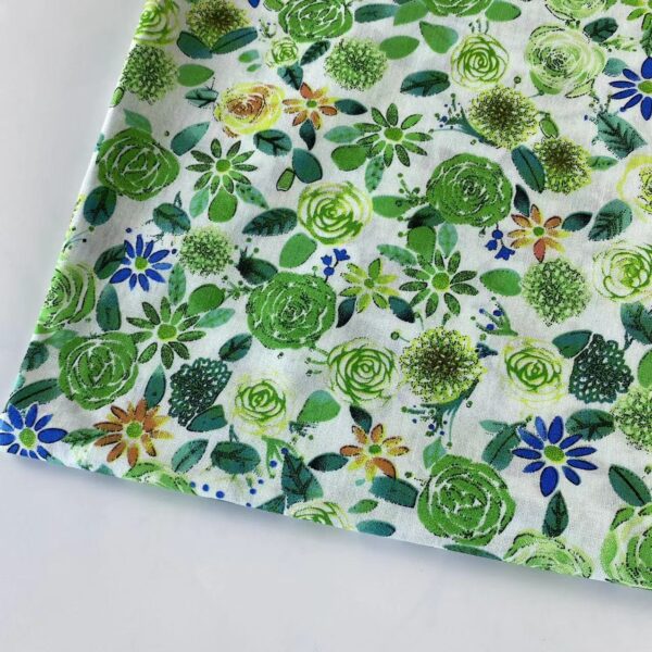 主图-07 100% Cotton Printed Poplin Fabric — Peony Floral Design