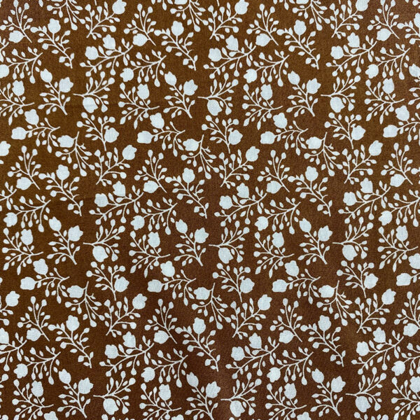 100% Cotton Retro Floral Printed Fabric — Hepburn-Style Poplin for Dresses