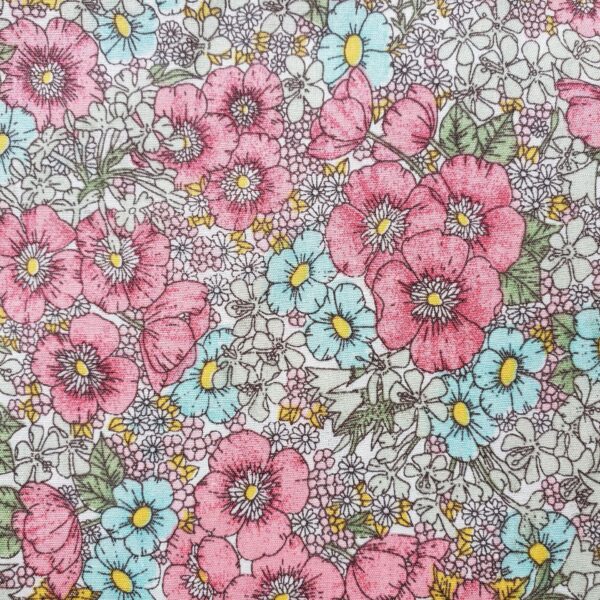 100% Cotton Printed Lawn Fabric — Summer Floral Dress Material