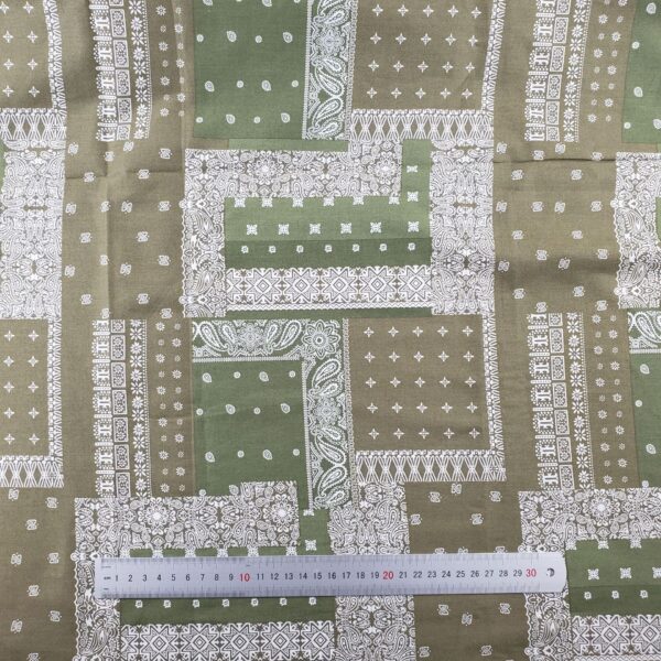 100% Cotton Paisley Printed Poplin Fabric — Bandana Style Cloth