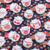 100% Cotton Japanese Lucky Cat Gold Foil Fabric — Kawaii DIY Sewing Cloth
