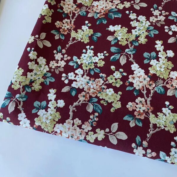 High-Density Cotton Poplin Fabric – Tencel-Like Soft Feel, Cartoon Floral Print for Kidswear & Dresses