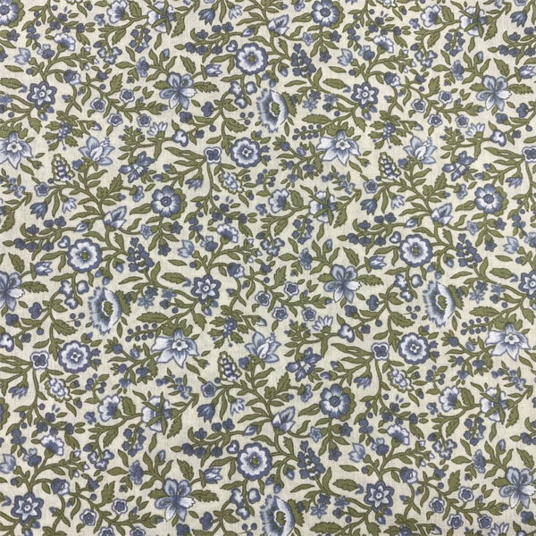 Fresh Summer Small Floral Cotton Fabric – 40s Poplin for Shirts & Kidswear