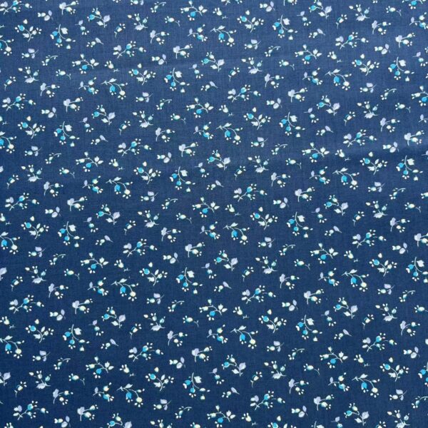 40s Cotton Poplin Reactive Print Fabric – Pastoral Small Floral Pattern for Shirts & DIY Sewing