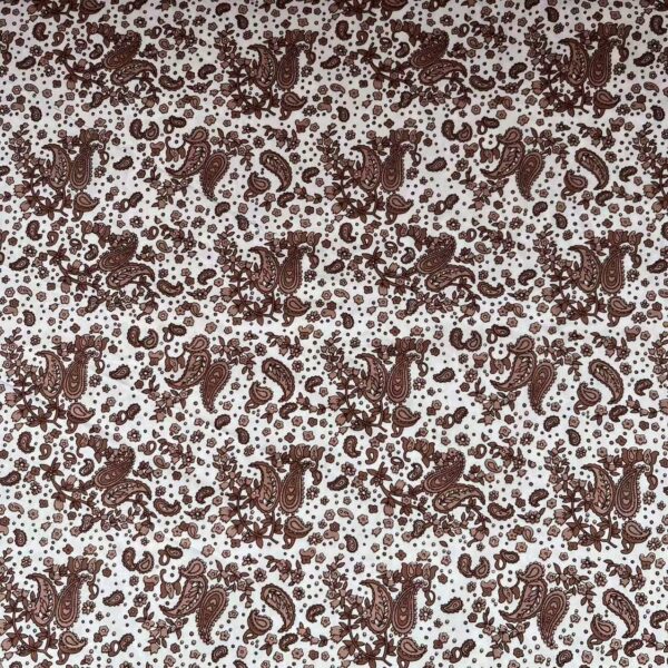 40s Cotton Poplin Reactive Print Fabric – Vintage Paisley Pattern for Shirts & DIY Crafts