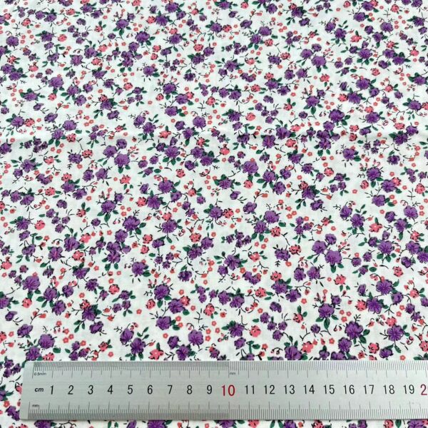 40s Cotton Poplin Fabric – Fresh Floral Print for Summer DIY Sewing