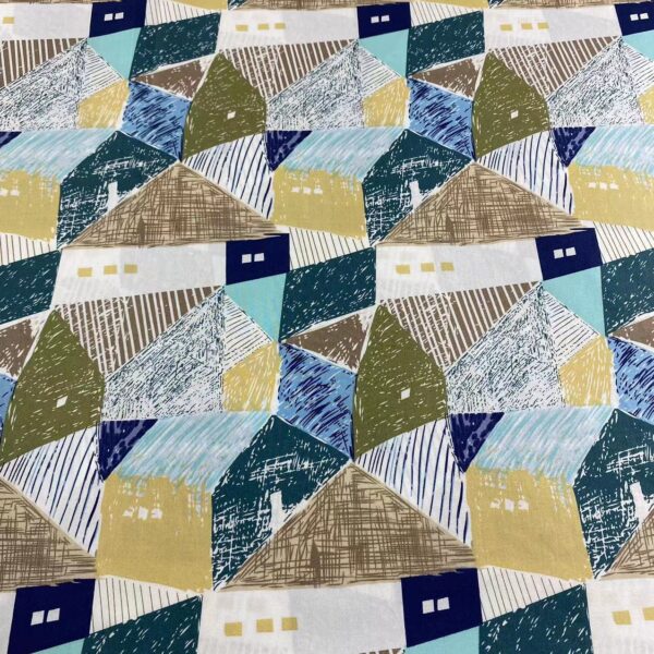 60s Cotton High-Density Poplin Geometric Print Fabric – Dress & Kidswear Material