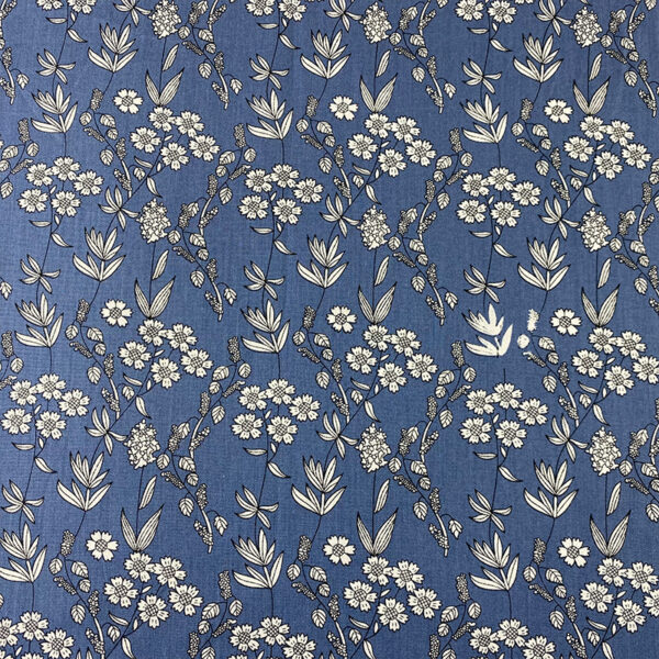 100% Cotton Floral Print Fabric — Chinese Style Cotton Linen Look