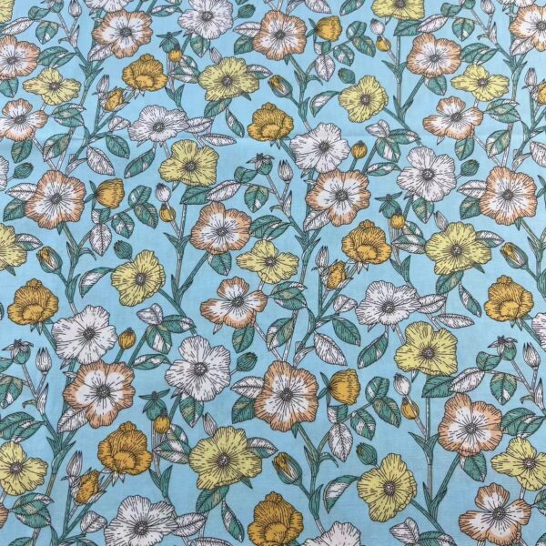 100% Cotton Reactive Printed Summer Floral Fabric — DIY Shirt & Dress Material
