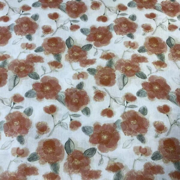 Cotton Digital Printed Fabric | Korean INS Rose Pattern | Dress & Kidswear Fabric