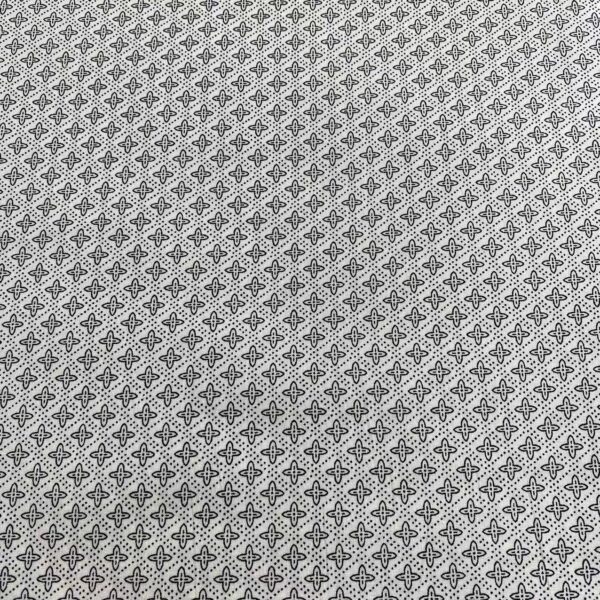 100% Cotton Printed Poplin Fabric — Geometric Shirt & Scarf Material