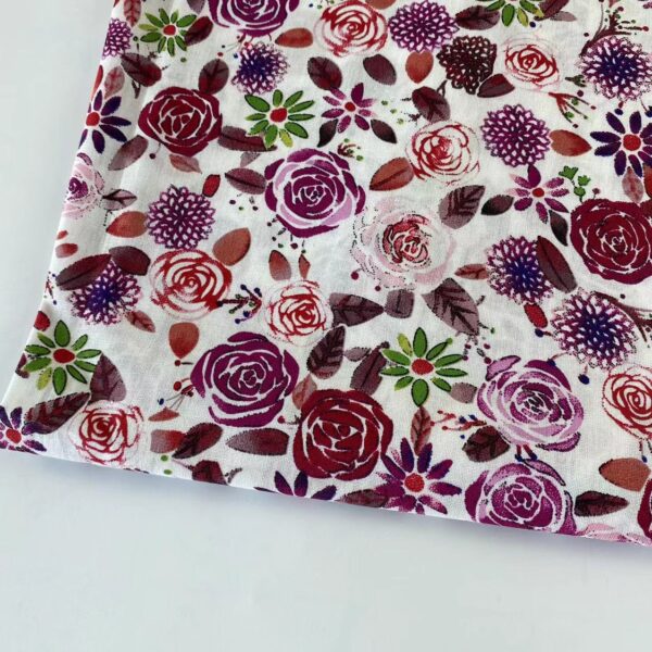 主图-08 100% Cotton Printed Poplin Fabric — Peony Floral Design