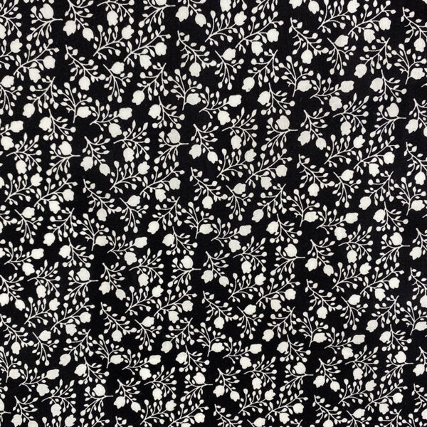 100% Cotton Retro Floral Printed Fabric — Hepburn-Style Poplin for Dresses