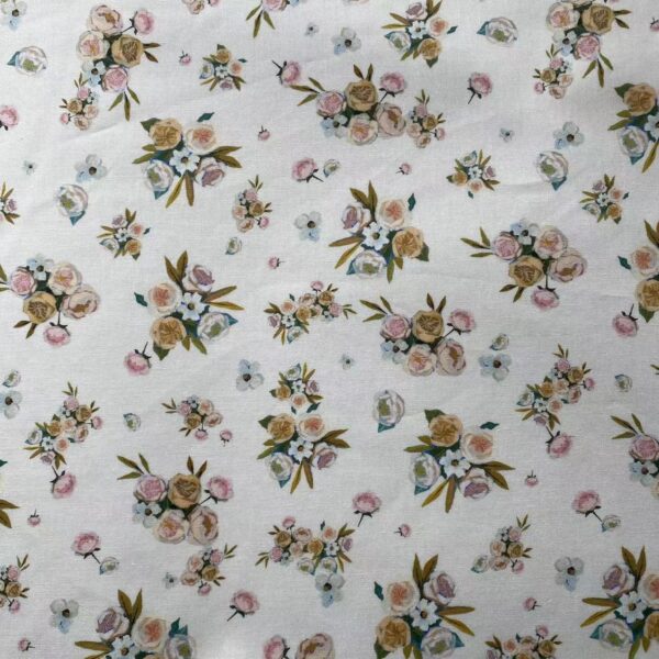 100% Cotton Digital Small Floral Print Fabric — Korean INS Style DIY Textile