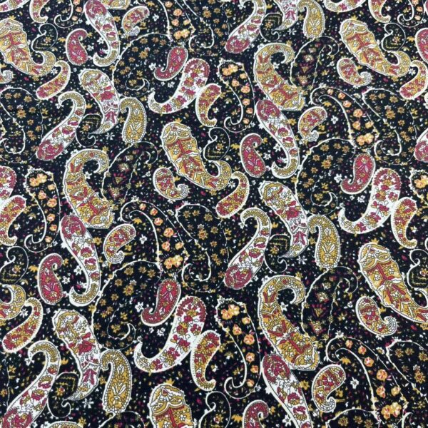 Vintage Paisley Cotton Poplin Print Fabric — 100% Cotton DIY Craft & Shirt Fabric