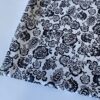 100% Cotton Printed Poplin Fabric — Black & White Floral