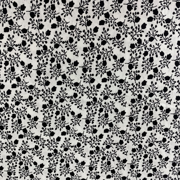 100% Cotton Retro Floral Printed Fabric — Hepburn-Style Poplin for Dresses