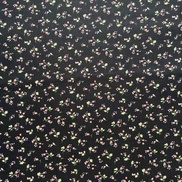 40s Cotton Poplin Reactive Print Fabric – Pastoral Small Floral Pattern for Shirts & DIY Sewing