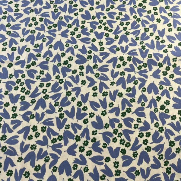40s Cotton Poplin Printed Fabric – Fresh Country Floral for Shirts, DIY Bags & Summer Crafts