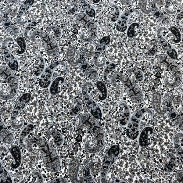 40s Cotton Poplin Printed Fabric – Vintage Paisley for Shirts & DIY Crafts