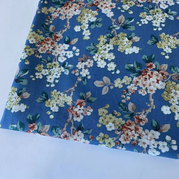 High-Density Cotton Poplin Fabric – Tencel-Like Soft Feel, Cartoon Floral Print for Kidswear & Dresses