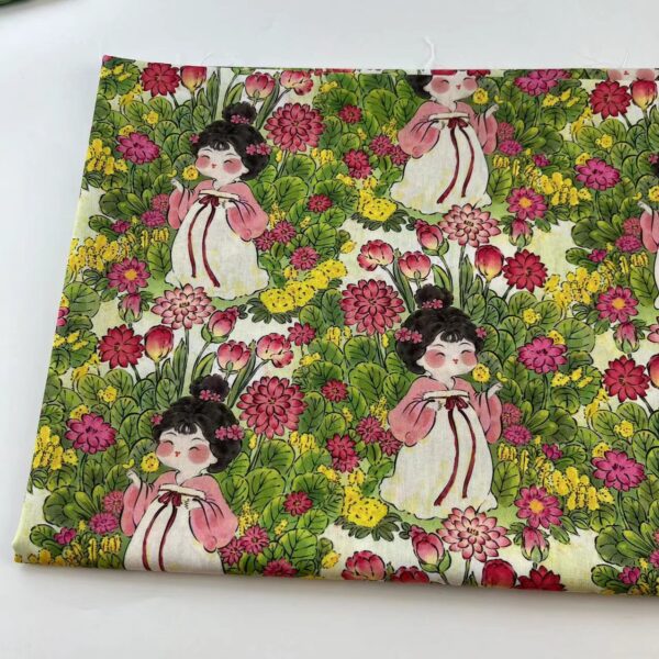 Cotton Digital Printed Fabric — Chinese Cartoon Style DIY Cloth